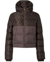 Fendi - Ff Jacquard Hooded Padded Jacket - Lyst