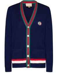 Gucci - Web-Stripe Button-Up Cardigan - Lyst