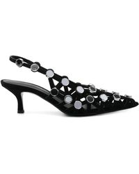 The Attico - Suede Grid Slingback With Inserts - Lyst