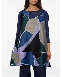 Pleats Please Issey Miyake - Surprise! Abstract-Print Pleated Mini Dress - Lyst