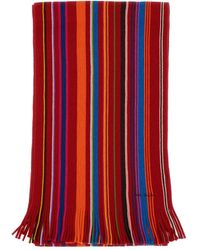 Paul Smith - Écharpe Rayée À Franges - Lyst