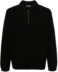 Emporio Armani - Logo-embroidered Zipped Sweatshirt - Lyst