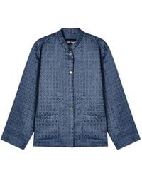Giorgio Armani - Geometric-Patterned Button-Up Jacket - Lyst