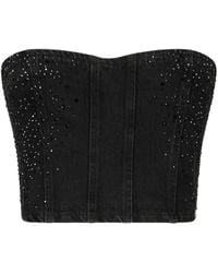 Liu Jo - Rhinestone Denim Top - Lyst