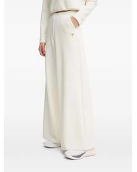 Guess - Logo-Plaque Wide-Leg Trousers - Lyst