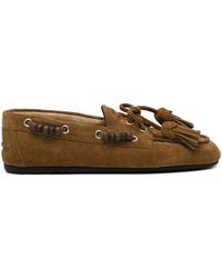 Miu Miu - Suede Tassel Loafers - Lyst