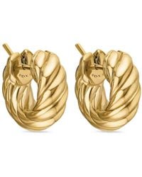 David Yurman - 18Kt Sculpted Cable Hoop Earrings (14.4Mm) - Lyst