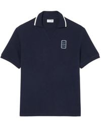 Lacoste - Logo-Patch V-Neck T-Shirt - Lyst