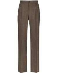 Dolce & Gabbana - Pinstripe Wide-leg Flannel Trousers - Lyst