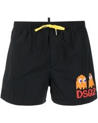 DSquared² - Pantalones cortos de deporte con logo estampado de x Pac-Man - Lyst