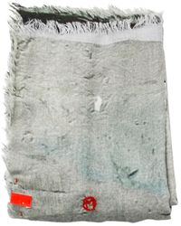 TALKING WALLS - Graphic-Print Frayed Scarf - Lyst