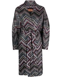 Missoni - Abrigo con lentejuelas y cinturón - Lyst