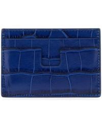 Tom Ford - Crocodile-Effect Leather Card Holder - Lyst