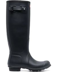 HUNTER - Knee-Length Logo-Detail Boots - Lyst