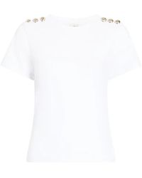 Cinq À Sept - Button Jasper T-Shirt - Lyst