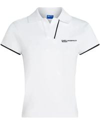KARL LAGERFELD - Slim Contrast Piping Polo Shirt - Lyst