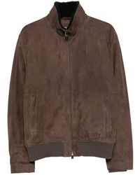 Corneliani - Shearling-Collar Suede Jacket - Lyst