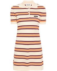 Miu Miu - Striped Polo Minidress - Lyst