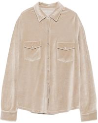 Majestic Filatures - Velvet-Effect Chest-Pockets Shirt - Lyst