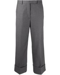 Thom Browne - Cuffed-Hem Cropped Trousers - Lyst