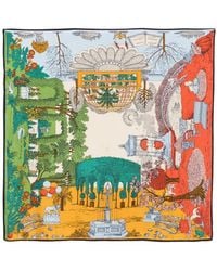 Inoui Edition - Garden-Print Silk Scarf - Lyst