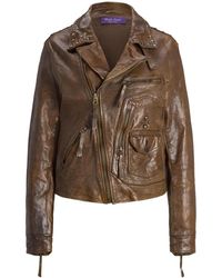 Ralph Lauren - Andrea Distressed レザージャケット - Lyst