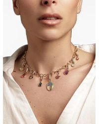 CLARA CHEHAB - Liberté Half Moon Tsavorite And Diamond Charm - Lyst