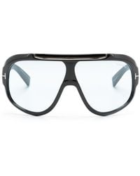 Tom Ford - Logo-plaque Shield-frame Sunglasses - Lyst