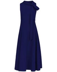 Oscar de la Renta - Bow-Detailed Sleeveless Flared Midi Dress - Lyst