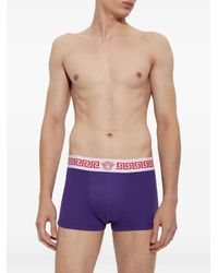 Versace - Ribbed Cotton-Jersey Trunks - Lyst