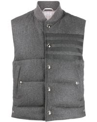 Thom Browne - 4-Bar Down-Filled Flannel Gilet - Lyst