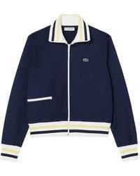 Lacoste - Zip-Up Striped Sweatshirt - Lyst