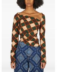 Ahluwalia - Asymmetric Graphic Long-Sleeve Blouse - Lyst