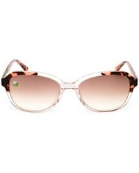 Anne Klein - Tortoiseshell-Effect Oval-Frame Sunglasses - Lyst