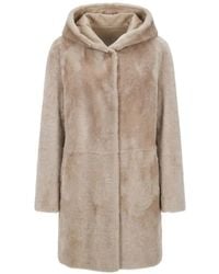 Manzoni 24 - Hooded Shearling Coat - Lyst