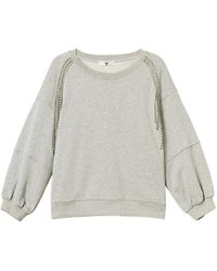Twinset - Rhinestone-Chain Cotton Sweatshirt - Lyst
