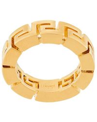 Versace Anillo con motivo Greca - Metálico