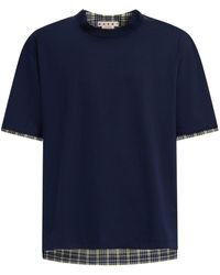 Marni - Plaid-check Panel Cotton T-shirt - Lyst