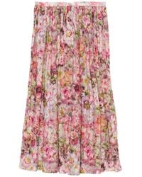 Faliero Sarti - Floral-Print Pleated Skirt - Lyst