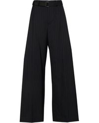 Sacai - High-Waist Wide-Leg Trousers - Lyst