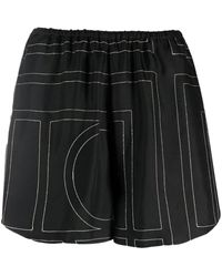 TOTEME - Monogram Silk Shorts - Lyst