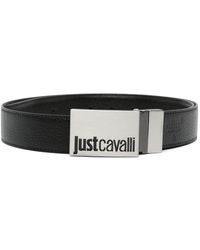 Just Cavalli - Leren Riem Met Logo-reliëf - Lyst