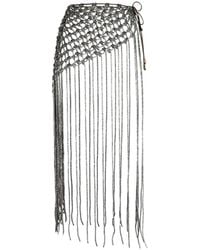 HIBOURAMA - Crystal Pareo Fringed Skirt - Lyst