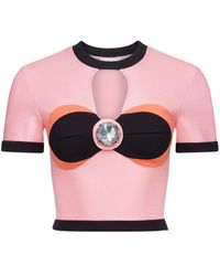 Area - Colour-block Cropped Top - Lyst