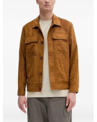 Sisley - Suede Button-Fastening Jacket - Lyst