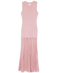 Twinset - Pleated Cut-Out Maxi Dress - Lyst
