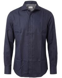 Brunello Cucinelli - Garment-Dyed Twill Shirt With Spread Collar - Lyst