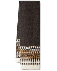 DKNY - Logo-Pattern Intarsia-Knit Scarf - Lyst