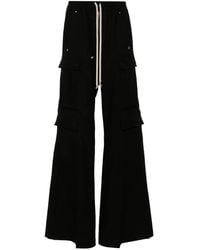 Rick Owens - Pantaloni cargo neri gamba larga - Lyst