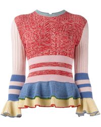 McQueen - Pull Rayé À Volants - Lyst